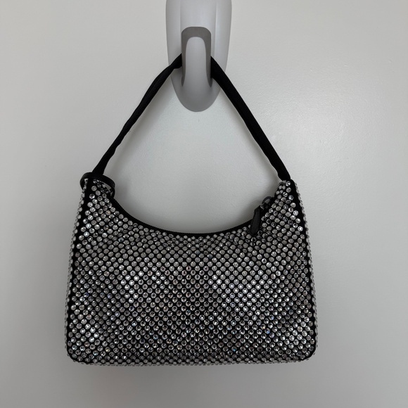 Authentic PRADA Satin Crystal Mini Re-Edition 2000 Bag Cristal - Picture 7 of 8